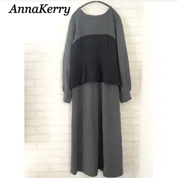 AnnaKerry 안나케리 긴팔 롱 원피스 가을/겨울 그레이 L
