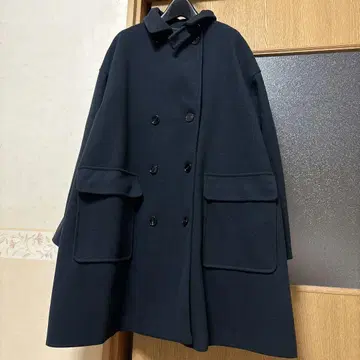 Anss.me 네이비 더블 브레스트 코트 F