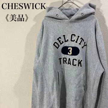 새상품급 체스위크 칼리지풍 DEL CITY TRACK 그레이 후드티