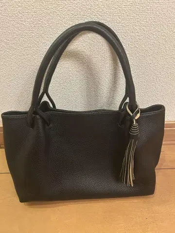 키타무라 백 가죽 태슬 부착 블랙 검정 프린지