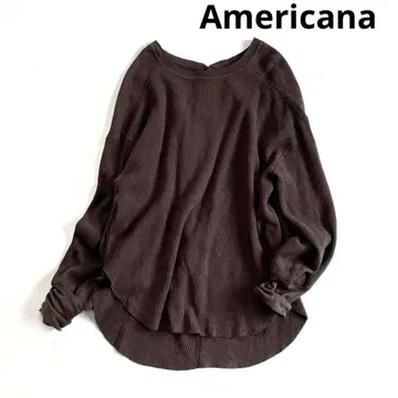 아메리카나 Americana 백 헨리넥 서멀 티셔츠