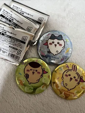치이카와 파크 한정 트레이딩 캔뱃지 토끼 하치와레 밤만쥬