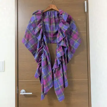 제인 마플 타탄 체크 프릴 스톨