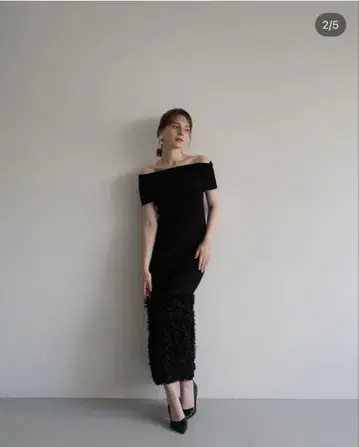 Acka off shoulder fringe dress
