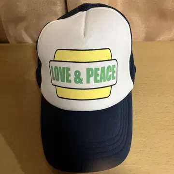 빈티지 LOVE & PEACE 트래커 캡 네이비