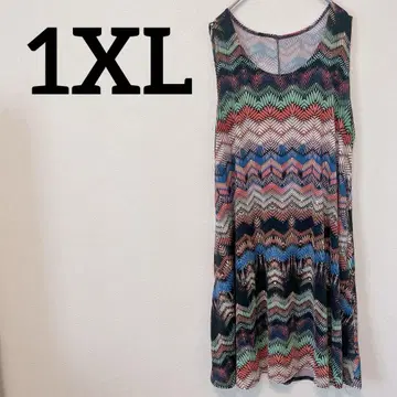 즉시 구매 OK 슬리브리스 원피스 [ 1XL ] 멀티 컬러 지그재그
