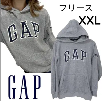 GAP 갭 플리스 센터 로고 빅 로고 후드티 그레이 XXL