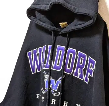 콜레게타운 발도르프 하키 자수 후드 맨투맨 블랙 XL 구제 의류