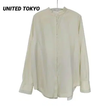 UNITED TOKYO 노블 트윌 롱 셔츠 울 혼방 밴드 카라