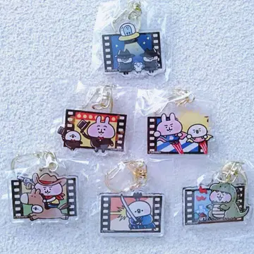 [ 익명 배송 ] 카나헤이의 동물 시네마 릴렉스 아크릴 키링 6종 세트