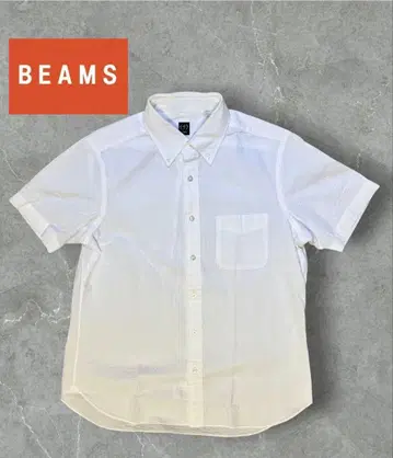 BEAMS F 스트라이프 버튼다운 셔츠 화이트 XL 사이즈