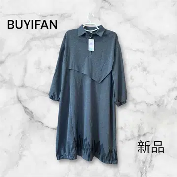 [새상품] BUYIFAN 그레이 롱 원피스