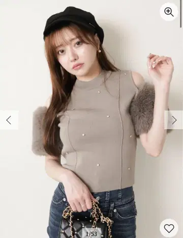립 서비스 퍼 슬리브 주얼 니트