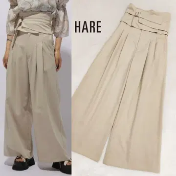 새상품급 HARE 슈퍼 하이웨스트 팬츠 하레 와이드 완판템 코르셋