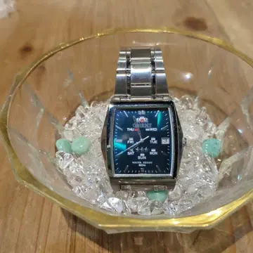 ORIENT 자동 와인딩 시계 파란색 스테인리스 밴딩