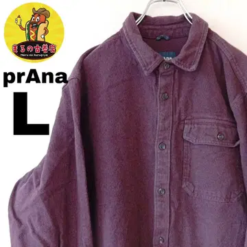 USA 구제 의류 prAna 플란넬 셔츠 L 와인 레드