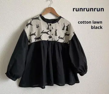 미나 페르호넨 runrunrun 절개 블라우스 블랙 면 로운 핸드메이드