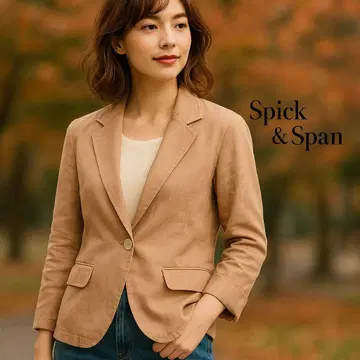 Spick & Span 린넨 100% 테일러드 자켓 베이지 36