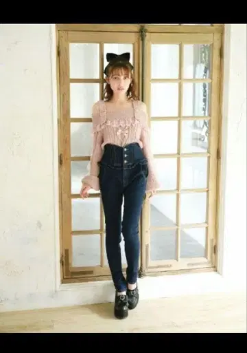 LIZLISA 데님 하이웨스트 스키니 팬츠
