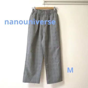 나노유니버스 새상품급/체크 무늬/와이드 팬츠/이지 팬츠 M