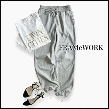 FRAMeWORK 밑단 2WAY 스웨트 팬츠 그레이