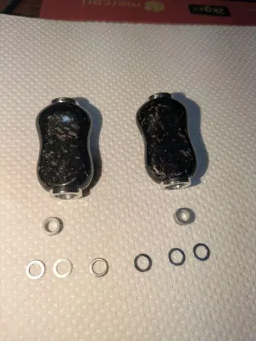 고메스 단조 카본 핸들 노브 / 22mm 블랙 실버 2개 세트