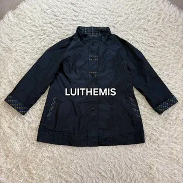 LUITHEMIS 스탠드 카라 나일론 자켓 체크 빅 사이즈