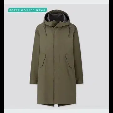 [1회 착용] 유니클로 블록 테크 모즈 코트 올리브 M