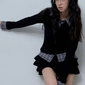 FANCY CLUB 체크 셔츠 레이어드 가디건