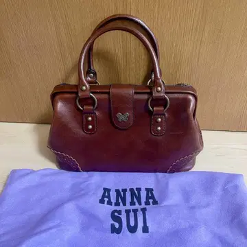 ANNA SUI 안나수이 천연 가죽 가죽 닥터스 백 브라운