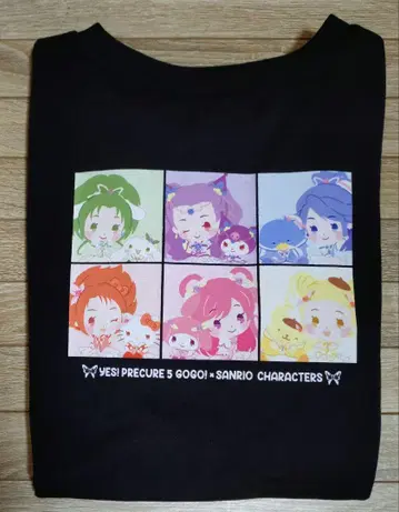 Yes! 프리큐어 5GOGO x 산리오 캐릭터즈 T셔츠 L 사이즈