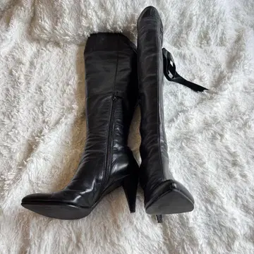 DIANA 블랙 하이힐 니하이 부츠 스틸레토 23.5cm