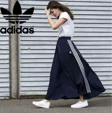 adidas 플레어 스커트 네이비 핑크