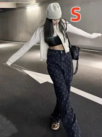 Rest&Recreation 한국 캐주얼 데님 청바지 블랙 S