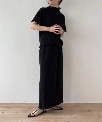 새상품 wee9s 타이트 스커트 플리츠 스커트 롱 스커트