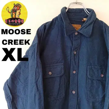 USA 구제 의류 MOOSE CREEK 헤비 플란넬 셔츠 XL 네이비