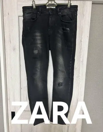 ZARA 스키니 블랙 데미지 데님