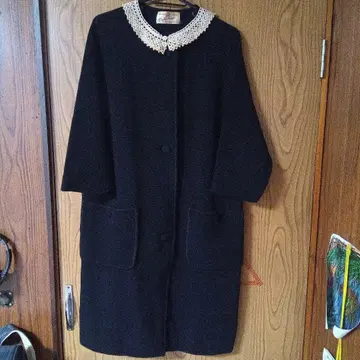 구제 의류 빈티지 롱 코트 탈착식 옷깃은 판매하지 않습니다