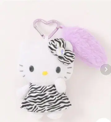 헬로키티 제브라 패턴 키링
