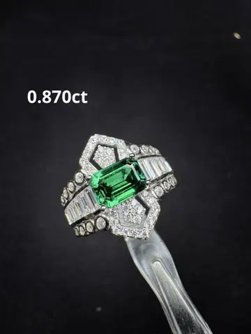 신상 고품질 에메랄드 반지 합성 보석 S935 0.870ct