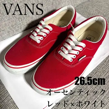 VANS 레드 오센틱 스니커즈 27cm us9