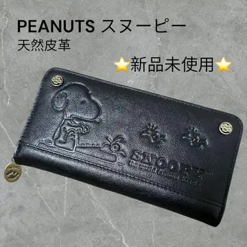 미사용 새상품 PEANUTS 스누피 천연 가죽 장지갑