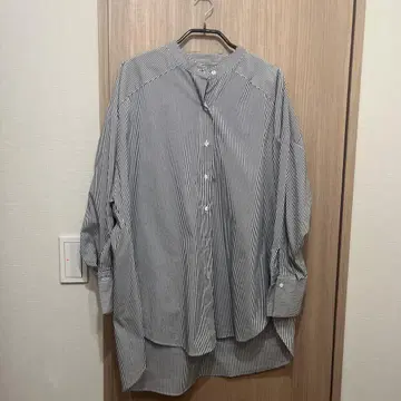 소주 밴드 카라 롱 스트라이프 셔츠 긴팔 스탠드 카라 새상품급