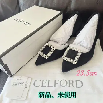 새상품 CELFORD 스퀘어 펄 비쥬 펌프스 / 23.5cm