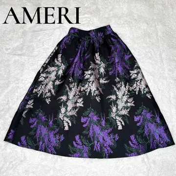 AMERI vintage 아메리빈티지 자카드 꽃무늬 플레어 스커트