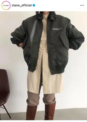 CLANE 프라그먼트 MA-1 자켓 올리브 그린