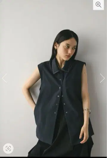 스타일 미키서 스티치 라인 스텐 칼라 베스트 네이비 프리 사이즈