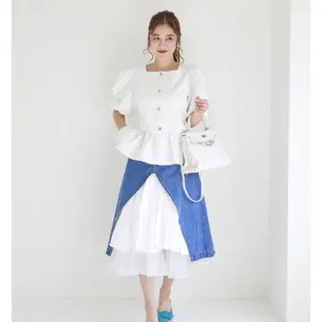 OBLI 오블리 자카드 페플럼 블라우스 완판템