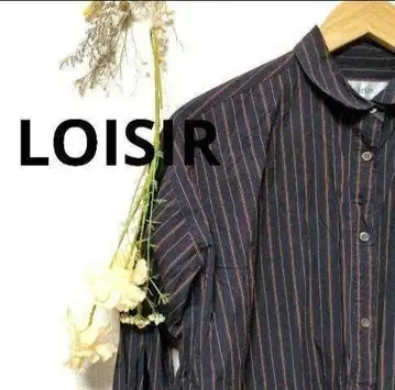 LOISIR 로와지르 셔츠 상의 스트라이프 멋쟁이 면 100%