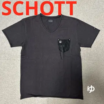 초레어 빈티지 SCHOTT 샷 가죽 포켓 T셔츠 레더 구제 의류